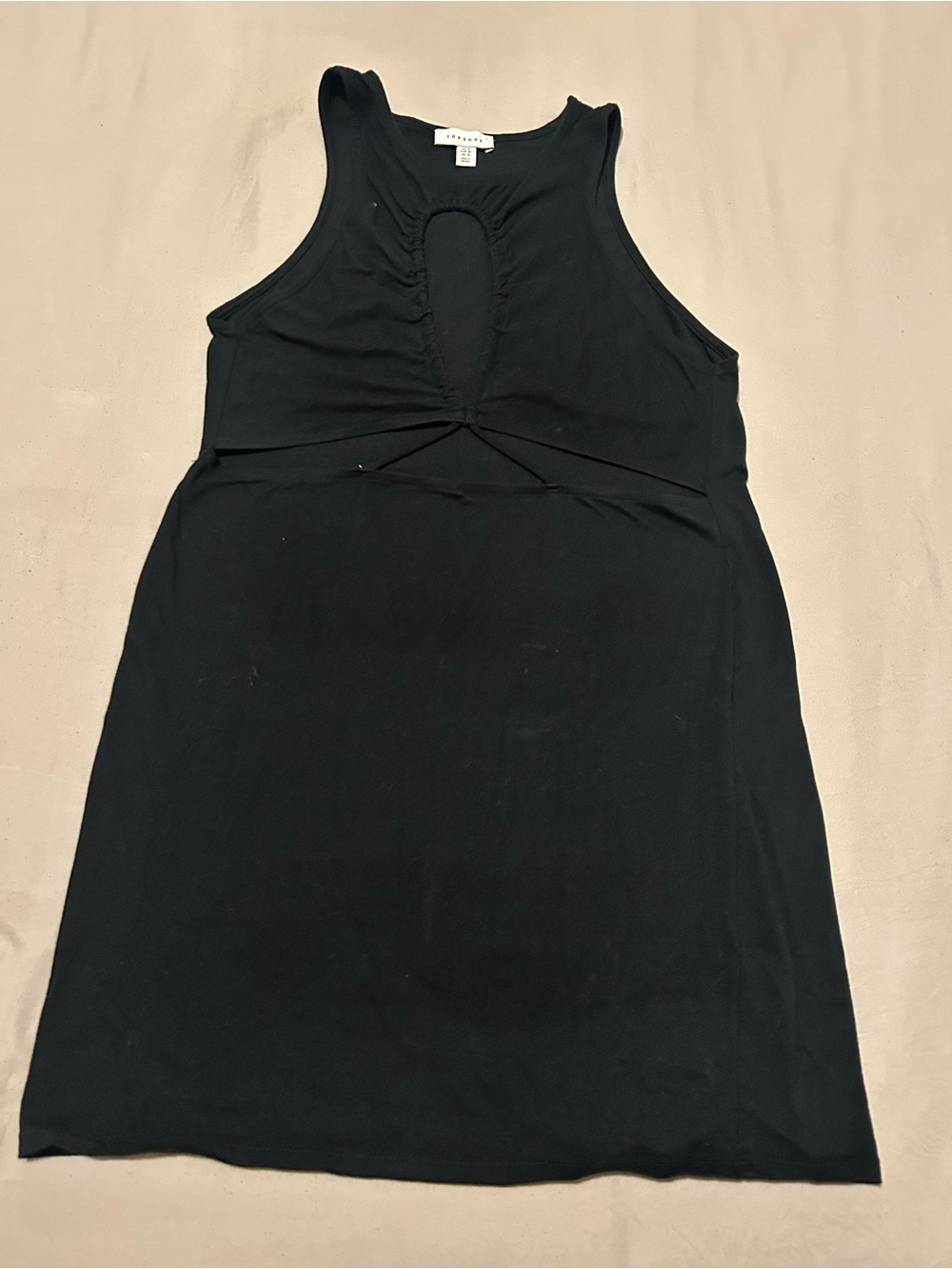 Topshop Black Mini Dress with Front Cutout